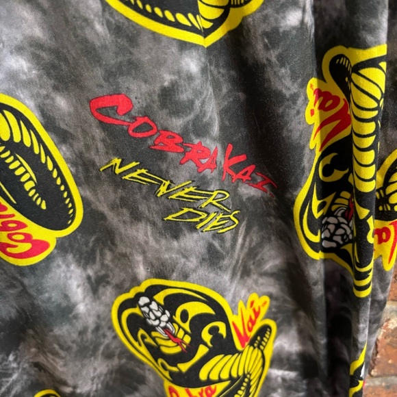 Briefly Stated Cobra Kai mens never die soft jogger lounge pants black/gray L - Picture 2 of 5